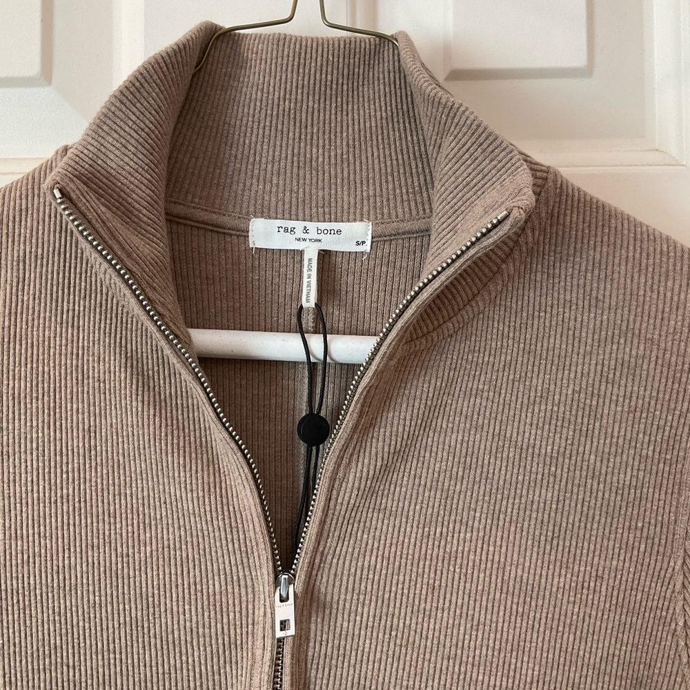 NWOT $275 Rag & Bone Laila Zip Dress In Camel Heather Size: S - Picture 8 of 14